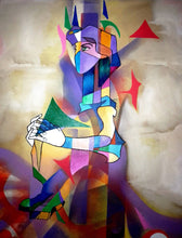 "Jacqueline Roque in a Mask" by Ronaldo de Almeida (Marks), Mixed Media on Canvas