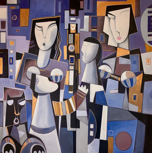 "The Gathering" Diptych by Paul Ygartua, Acrylic on Canvas