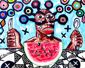 "Melon Drama" by Rafael Arzuaga,  Acrylic on Canvas
