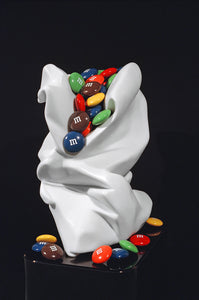 M&M Bag I Marble Stone Sculpture by Robin Antar
