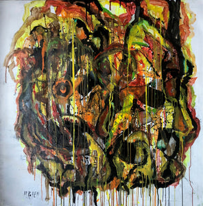 "Untitled" by Hassan Kouhen, Mixed Media on Canvas