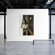 "The Strongest Half" by Nancy Lu Rosenheim, Pastel Pencil, Light Molding Paste, 2 Panels, Silver and Aluminum Leaf