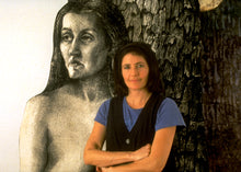 "The Strongest Half" by Nancy Lu Rosenheim, Pastel Pencil, Light Molding Paste, 2 Panels, Silver and Aluminum Leaf