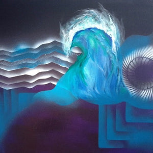 "Types of Waves" by Ronaldo de Almeida (Marks), Mixed Media on Canvas