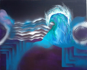 "Types of Waves" by Ronaldo de Almeida (Marks), Mixed Media on Canvas