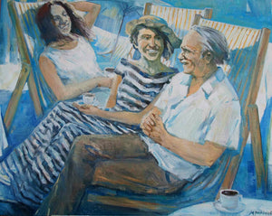 “Cafe on The Shore” By Margarita Baranova, Oil on Canvas
