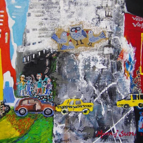 Jazz in New York by Blue Jung-Sun Moon, Mixed Media