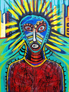 The Warrior by Julio Sanchez, Mixed Media on Canvas