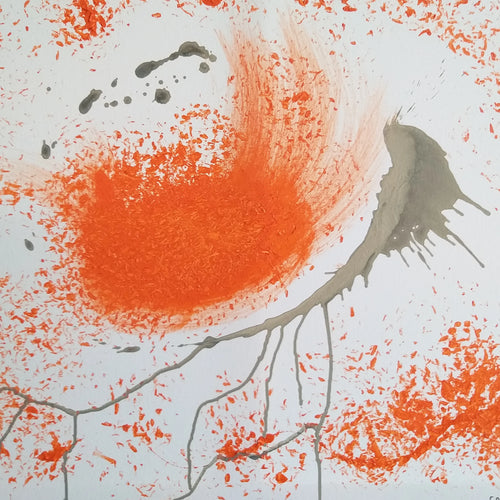 Orange Elements by Giannis Petrou, Acrylics on Stretched Canvas