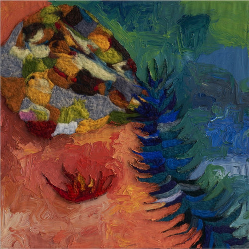 Falling Below by Gabby Madden, Oil Paint and Wool on Stretched Cotton