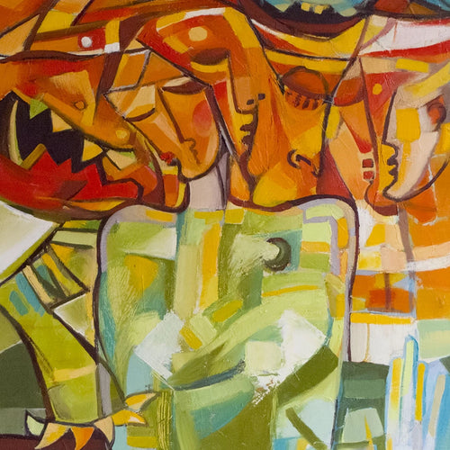 A Portrait With a Monster by Ira Simidchieva, Oil on Canvas