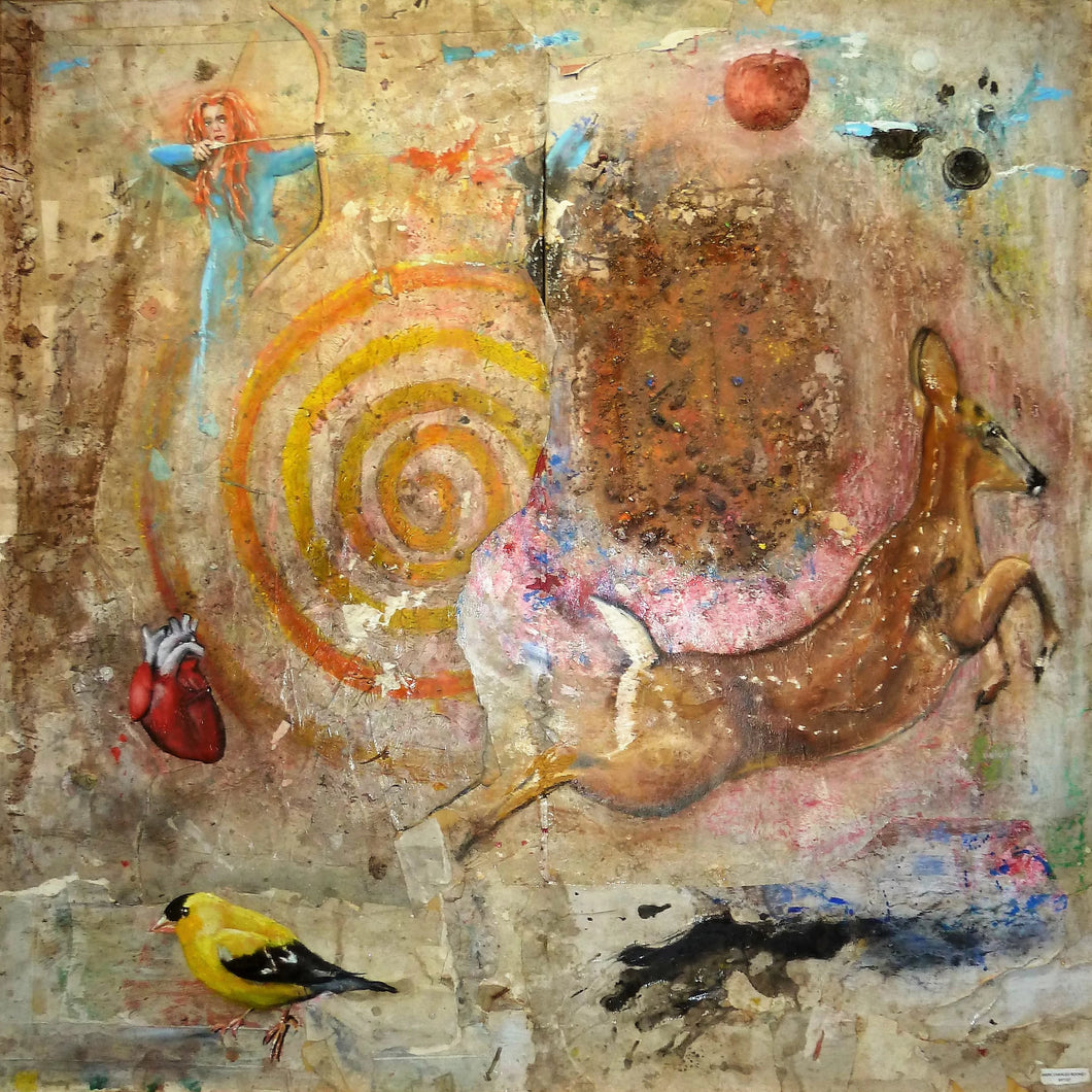 Hunter by Mark Charles Rooney, Mixed Media on Wood