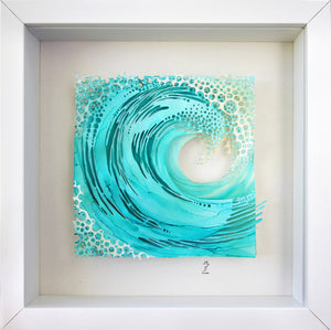 "Wave 1" By Zuzana Borysek, Ink and Marker on Yupo Paper