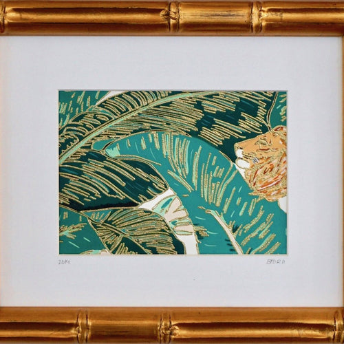 Palm Jungle III by Brittany Ford, Thermographic Embossing and Gouache Paint