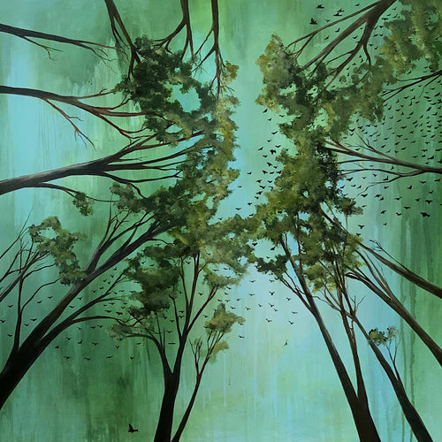 Among the Canopy by Nancy Joyce, Oil and Acrylic on Wood