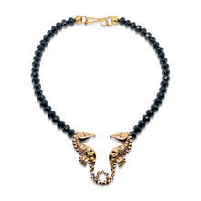 Seahorse Necklace Ocean by Lisa Lesunja, Rose Gold, Black Diamonds, and Rose Cut Diamonds (7565)