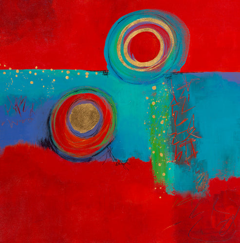 From Above by Amy Hutto, Acrylic and Genuine Gold Leaf