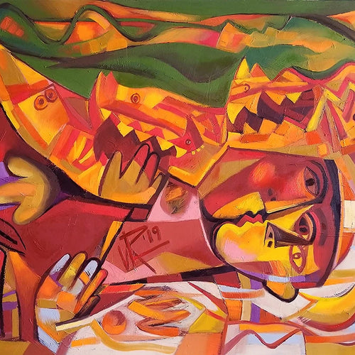 The Internalized Primal Scene by Ira Simidchieva, Oil on Canvas