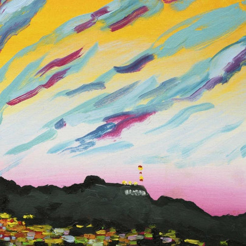 Hollywood Hills Orange Sunset by Susan Lizotte, Oil on Canvas