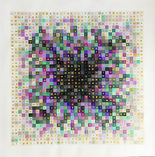 Remember. Do not Forget. by Bonnie Kozek, metallic pigment, pen & ink on paper