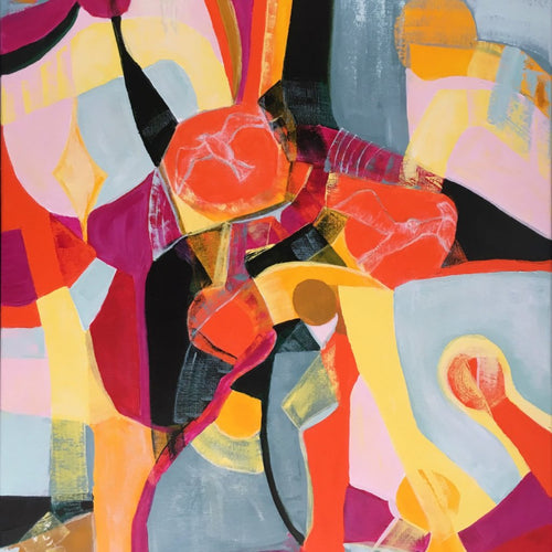 Birds in Orange by Jette Bruun, Acrylic on Canvas