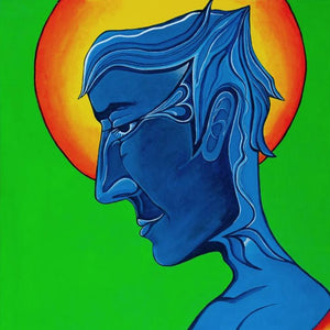 Blue David by Abbie Manley, Acrylic on Canvas Board