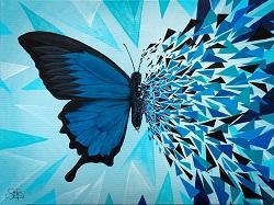 Sapphire - Butterfly Effect Series By Sabrina Beretta, Acrylic On