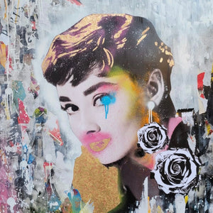 "Audrey H." by Puiu Claudia, Mixed Media on Canvas