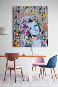 "Brigitte Bardot" by Puiu Claudia, Mixed Media on Canvas