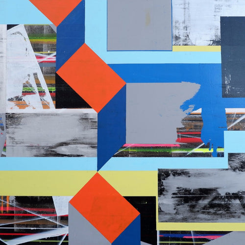 Abstraction In Motion By Rob Vis, Lacquer Spray Paint On Canvas