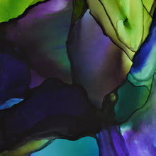"Stained Over" by Elyse Elguezabal, Alcohol Ink on Canvas