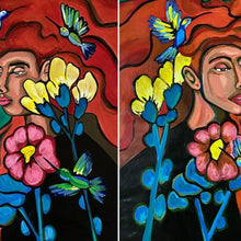 "INTROSPECCIÓN SERIES 01 & INTROSPECCIÓN SERIES 02" Diptych by Elizabeth Rodriguez (Eliro), Acrylic on Canvas