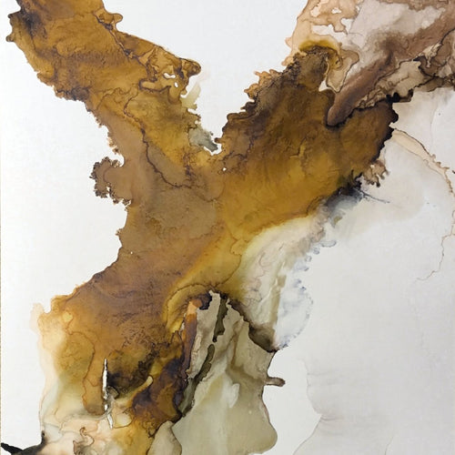 Flying Bird By Pegah Masoud, Alcohol Ink On Yupo Paper
