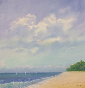 "Beach Sky" by Christine Frisbee, Oil on Canvas