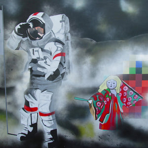 Fukushima Planet by Caroline David, Acrylic and Spray Paint on Canvas