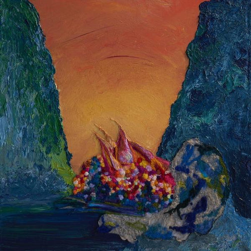 Caught Between by Gabby Madden, Oil Paint and Wool on Stretched Cotton