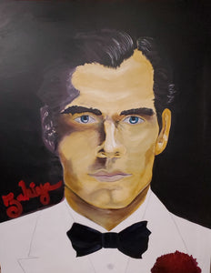 “Henry Cavill as 007” By Zakiya Raines, Oil on Canvas