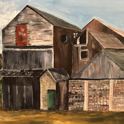 Abandoned Warehouses by Judy Collins, Acrylic on Canvas
