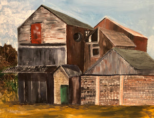 Abandoned Warehouses by Judy Collins, Acrylic on Canvas