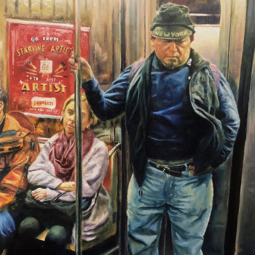 Sleeping Worker by Asilbek Akmalov, Oil on Wood Board