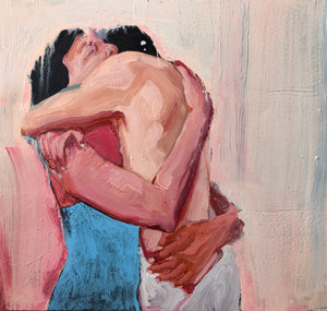 Hugging Otherwise By Brad Necyk, Oil On Canvas