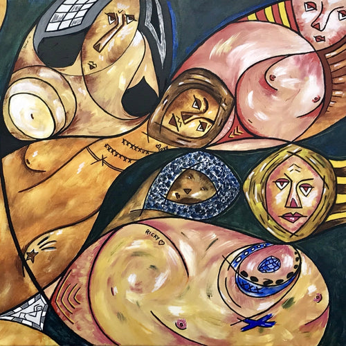 The Union of Reclining Nudes by Paul Scott Malone, Acrylic on Canvas