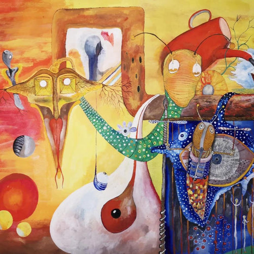 Merging Painting by Jonni Ekdahl, Gouache on Paper