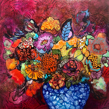 “Floral Fracas” By Norma Akkelian, Acrylic on Canvas