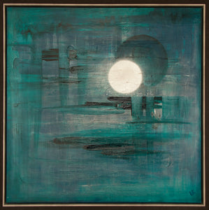 Twin Moons V by Lisa Izquierdo, Mixed Media on Canvas
