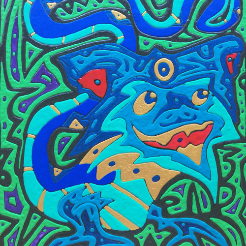 In the Blackout of the Blue by Gregory Fitzgerald Brenner, Acrylic and Resin on Canvas