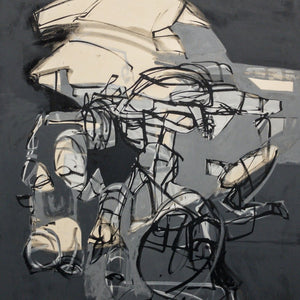 "Untitled 43" by Jose Moguel, Ink & Acrylic Emulsion on Canvas