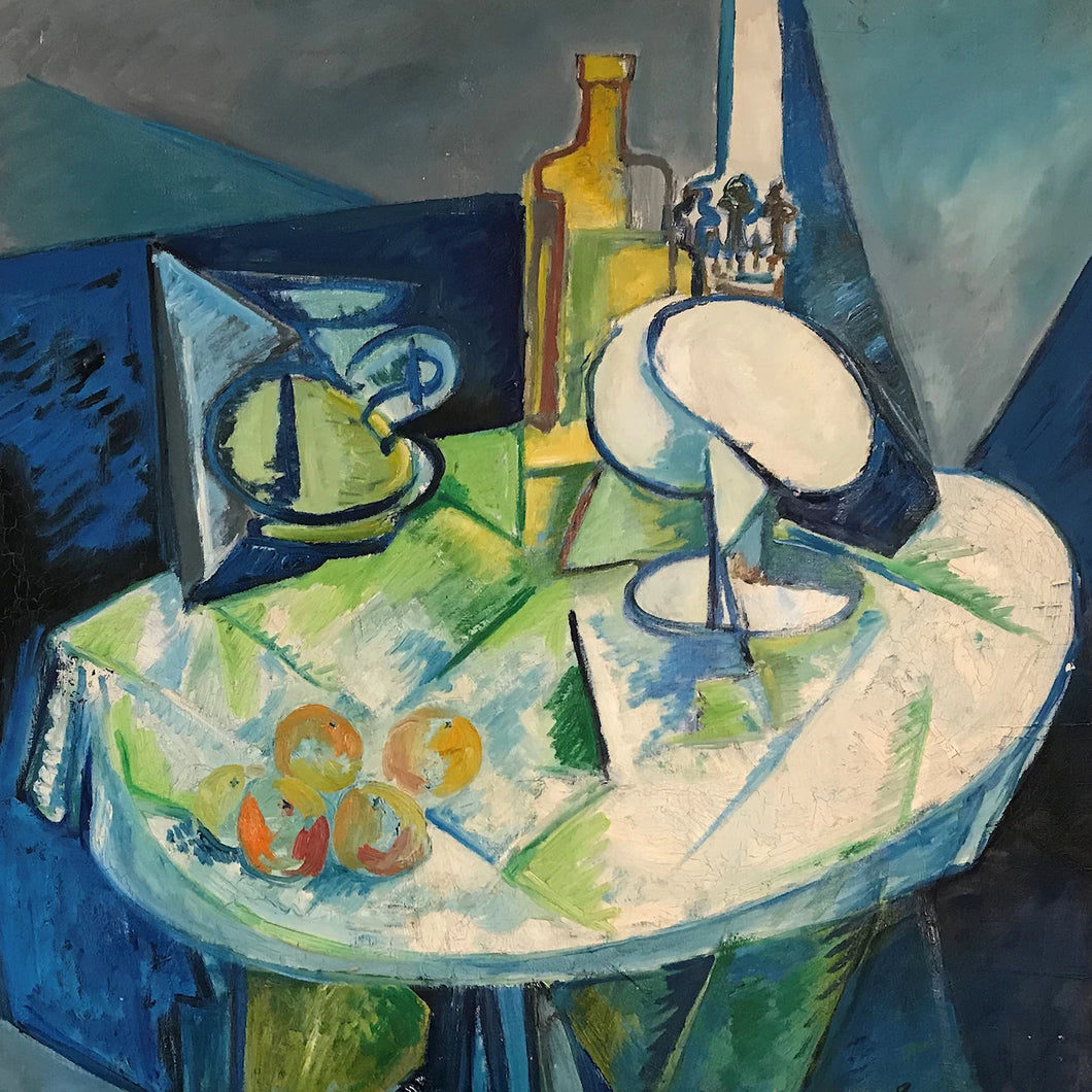 Lamp Still Life by Labor Robert, Oil on Canvas