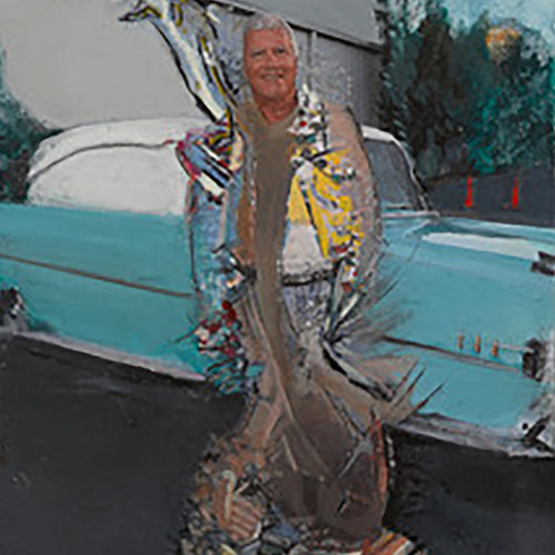 Larry Gagosian Aura Pure by Degard, Oil and Paper on Wood