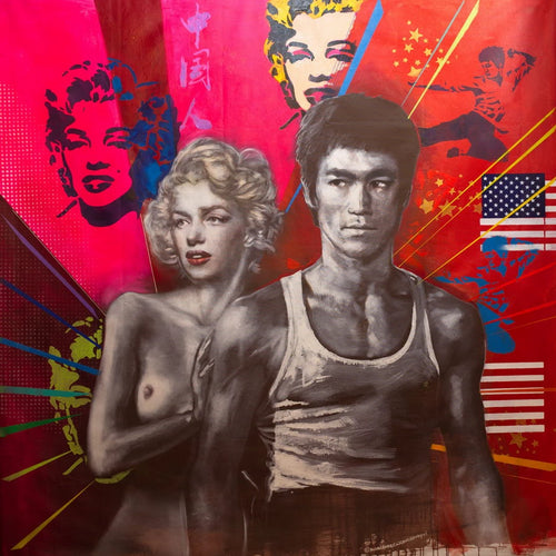 Untitled American Loving Couple by Michael Andrew Law, Oil and Acrylic on Canvas